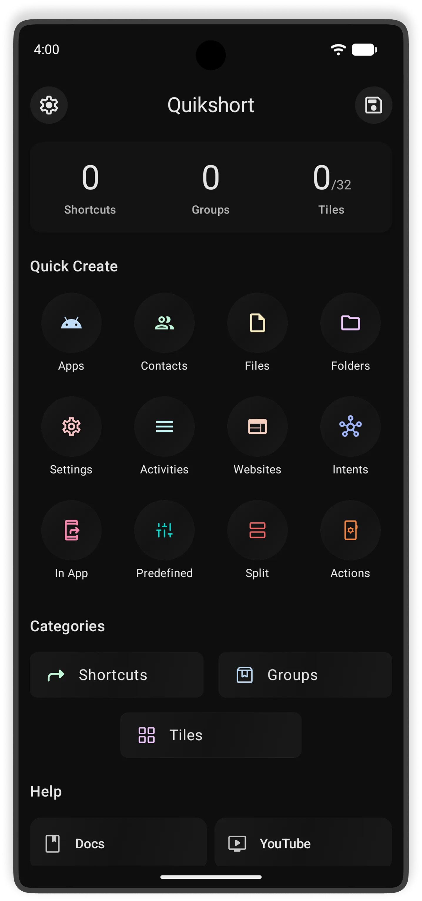 Quikshort app screenshot